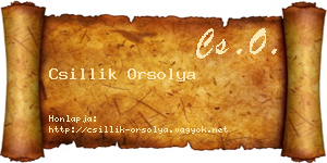 Csillik Orsolya névjegykártya